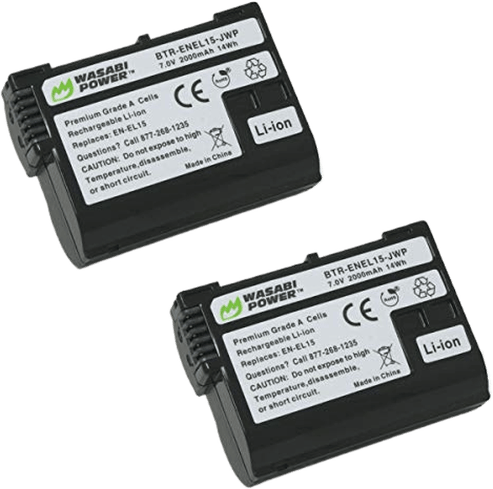 Wasabi Power EN-EL15 Battery 2-Pack and Charger