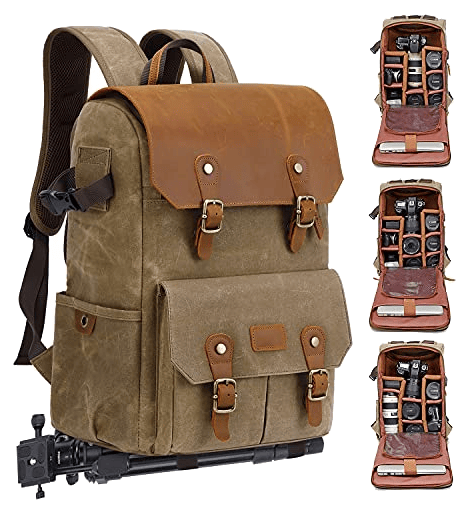 JAEP Vintage-Style Camera Backpack
