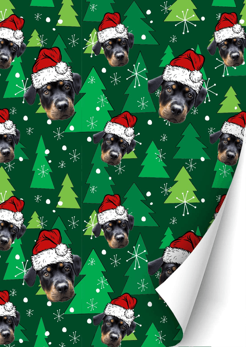 Personalized Christmas Dog Wrapping Paper Roll 24