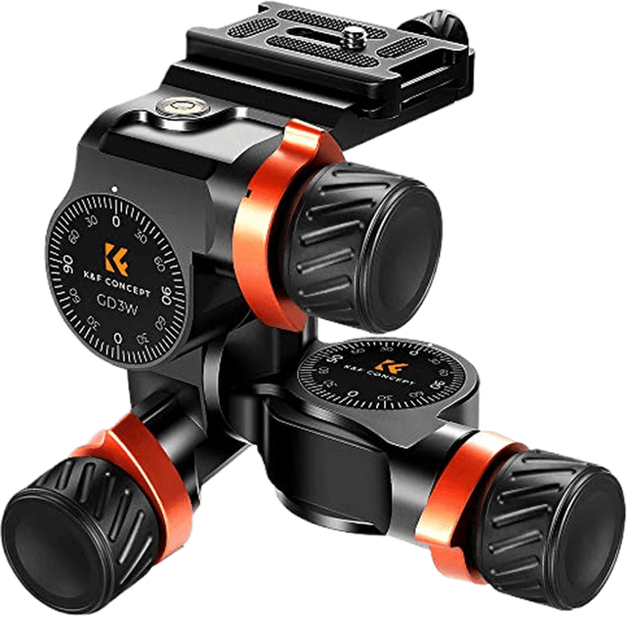 K&F Concept 3-Way Geared Tripod Head