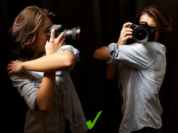 3 grip Two positions of how to use your arm to steady you images - How to Hold a Camera