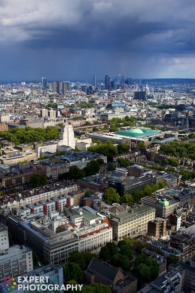 BT Tower London 8536 A portrait image of a city. High Angle – 30 Day Photography Challenge Tips