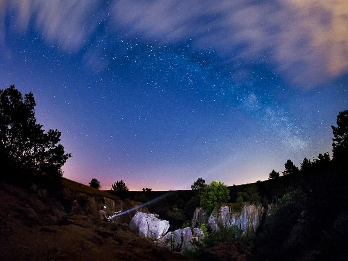 A night view over the Giant's Tomb (Belgium).