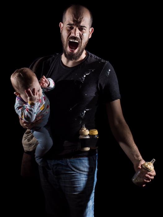 Humorous self-portrait of the author and daughter lit with the hero lighting pattern