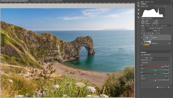 editing a color image to black and white in photoshop