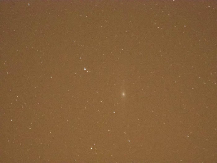 Andromeda galaxy photographed under a moderately light polluted sky