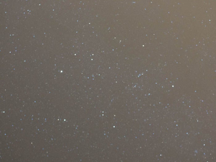 Grainy photo of the Auriga Constellation.