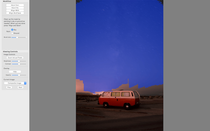 The mask for the sky needs some improvement using the brush tool