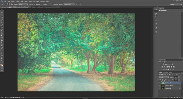 A screenshot showing how to turn photos into paintings using Photoshop