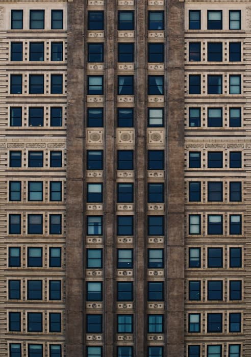 Cool perspective photography shot of a multi windowed building