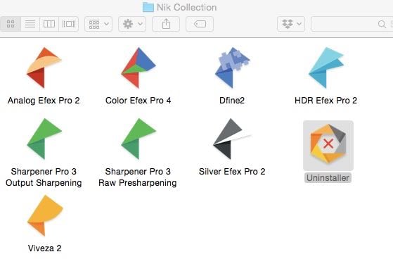 Screeshot of the nik collection for editing travel images