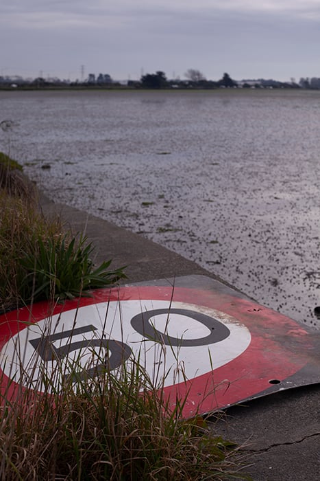 The tired road sign, straight out of camera in color. 50mm, ISO100, 1/320sec, f/9.