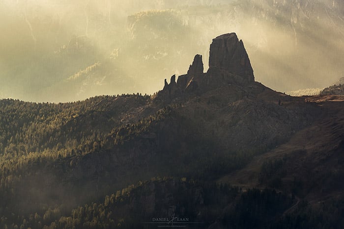 The mountainous area near Cinque Torri in the Italian Dolomites