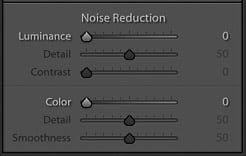 screenshot of adjusting the noise of an image on Lightroom for product photography editing