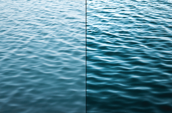 Diptych texture photography of ripples in the ocean