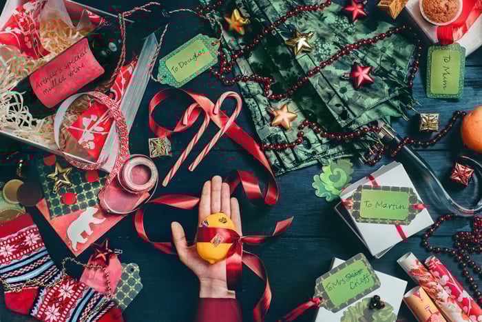 A magical Christmas photography flat lay
