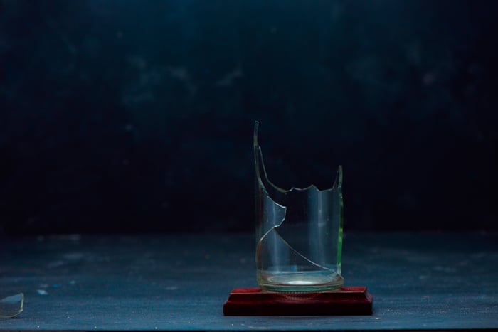 Setting up a creative exploding glass photo