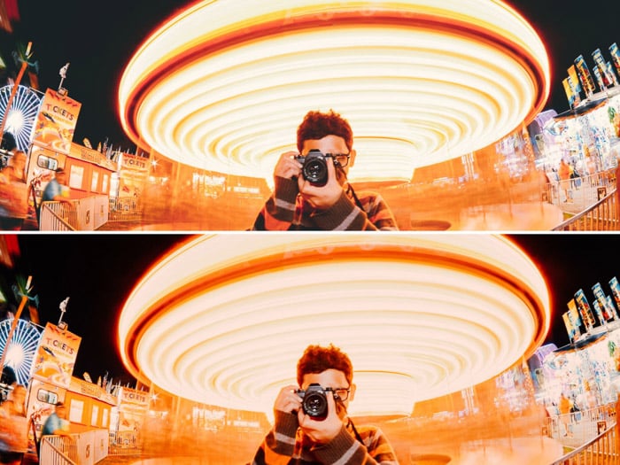 A screenshot of using two different VSCO filters