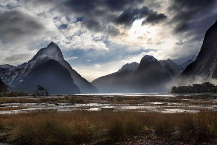 A mountainous landscape image