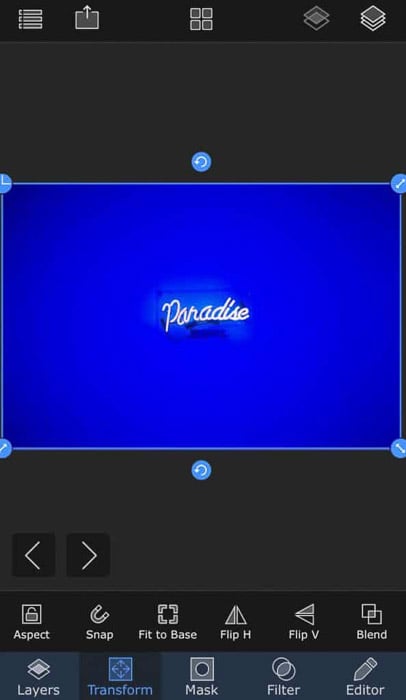 A screenshot of the superimpose app interface