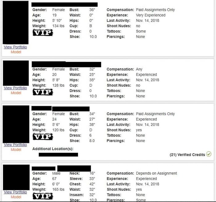 Screenshot of how to pay a model on model mayhem website