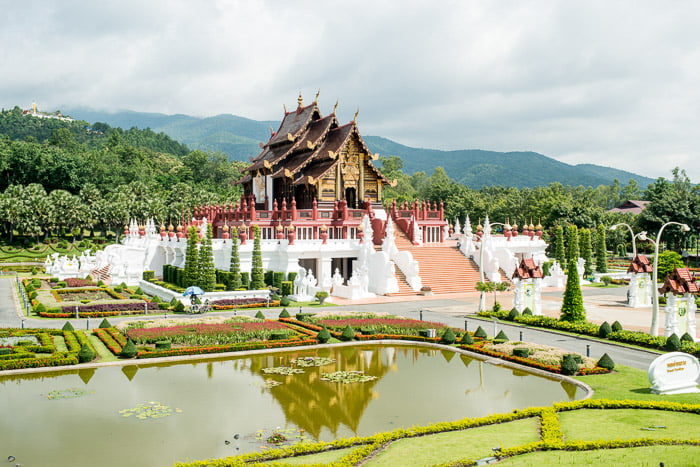 Aerial view of a temple in Thailand