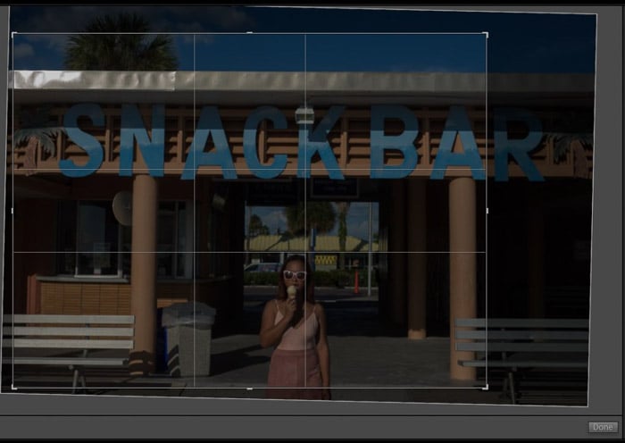 a screenshot showing how to crop photos in lightroom