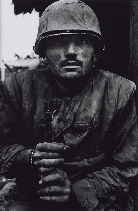 A black and white portarit of a soldier by Don McCullin, best war photographers