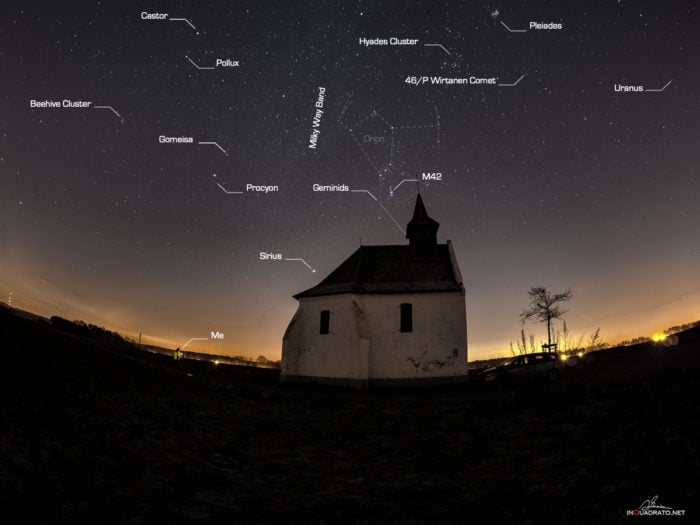 A small chapel near the Belgian town of Busval make the perfect foreground for a fisheye meteor photography.