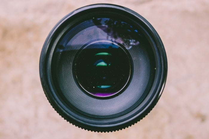 a close up of a camera lens
