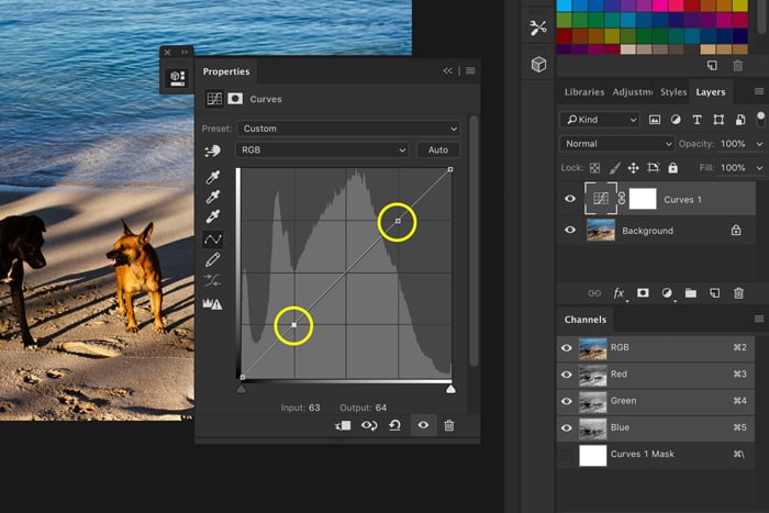 A screenshot of how to create anchor points in Photoshop