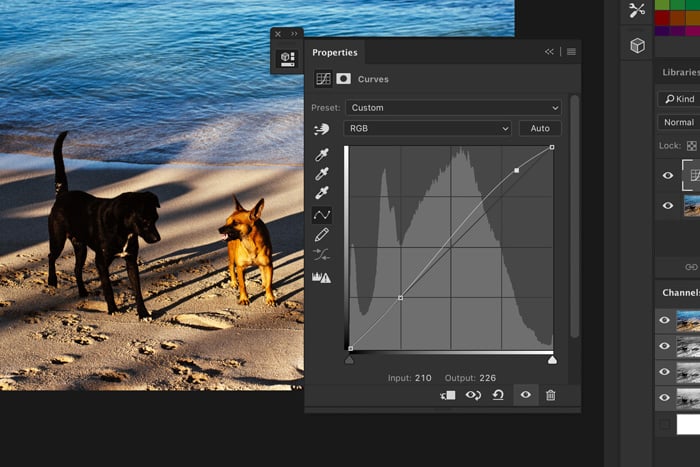 A screenshot of how to drag anchor points in Photoshop