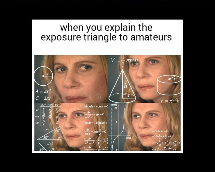exposure triangle photography meme