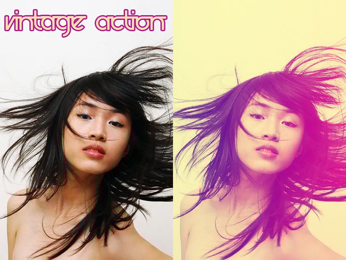 screenshot of Vintage action photoshop filter plugin