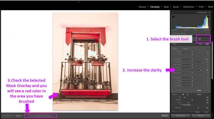 A screenshot showing how to make sepia tone images in Lightroom
