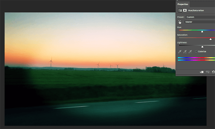 A screenshot showing how to re-create the Lomography Effect in Photoshop