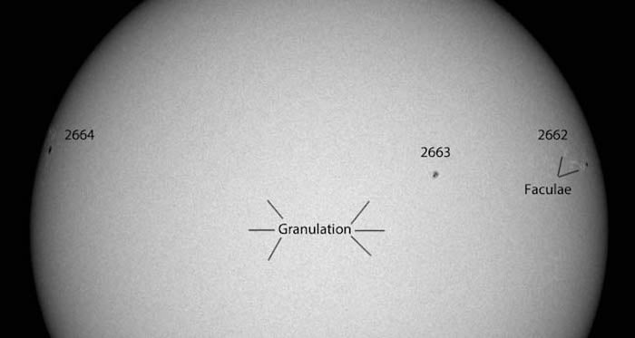 the subtle, granular appearance of the Sun's photosphere