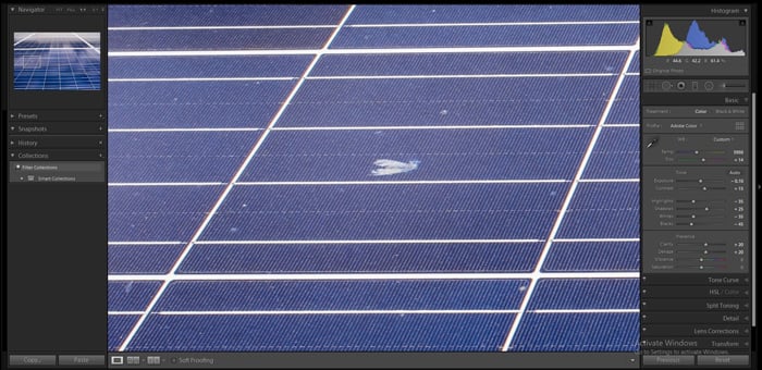 a screenshot showing how to use clone tool in lightroom to edit photos - zoom