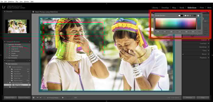 a screenshot showing how to create a Lightroom slideshow