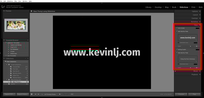 a screenshot showing how to create a Lightroom slideshow