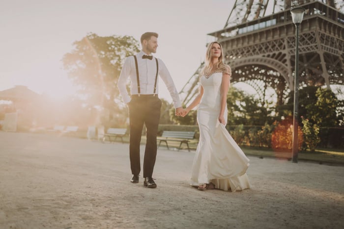 a dreamy outdoor wedding portrait shot with the Profoto b10 flash