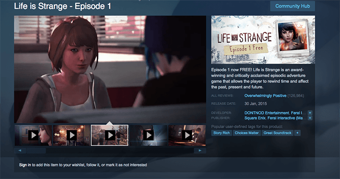 a screenshot from 'Life is Strange' photography games 