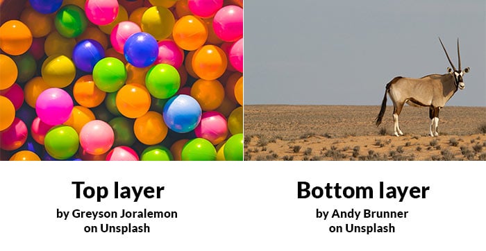 Two images which will be used to show how to use the blend mode