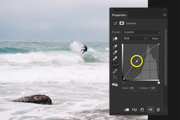 A screenshot showing how to correct Photoshop exposure