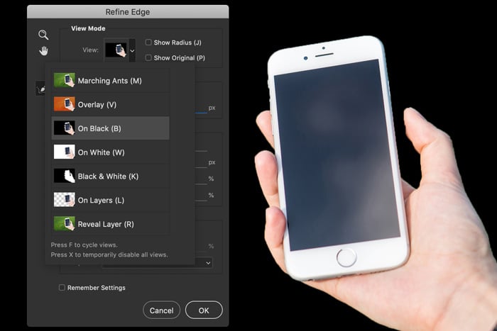 a screenshot showing how to remove background in Photoshop