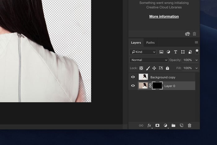 a screenshot showing how to remove background in Photoshop