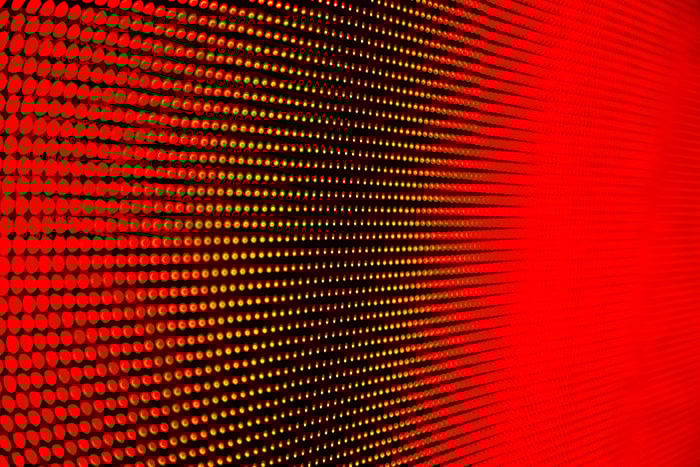 Close-up photo of pixels