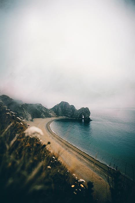 Landscape shot of a rocky beach