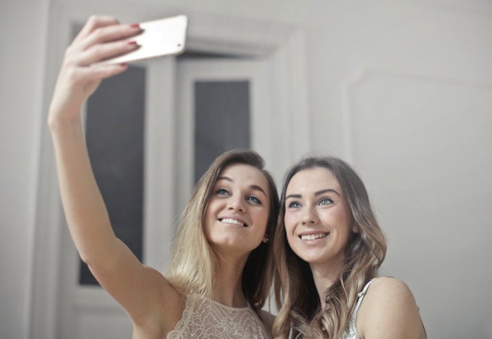 Two girls taking a selfie