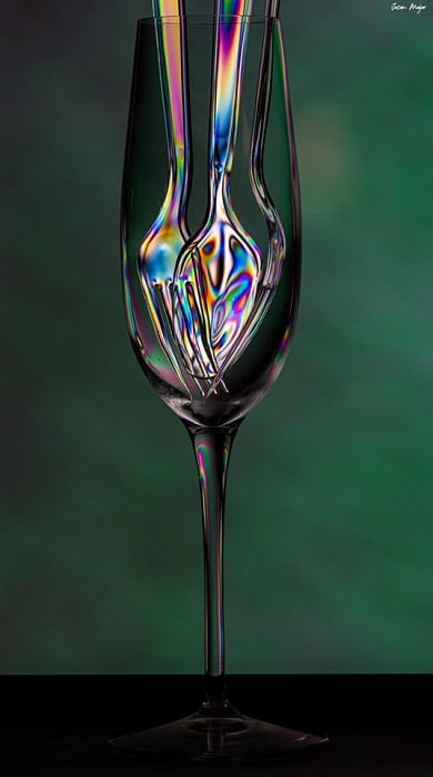 Photoelasticity plastic cutlery